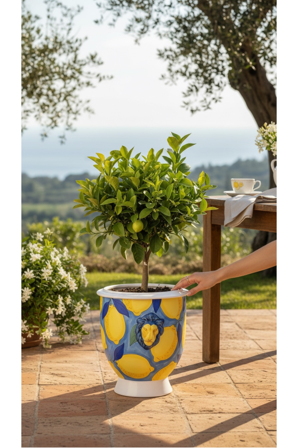 Blu Leone Seramik Saksı 40 cm