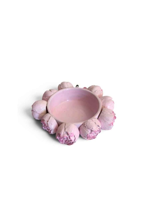 Pembe Şakayık Dekor Tabak