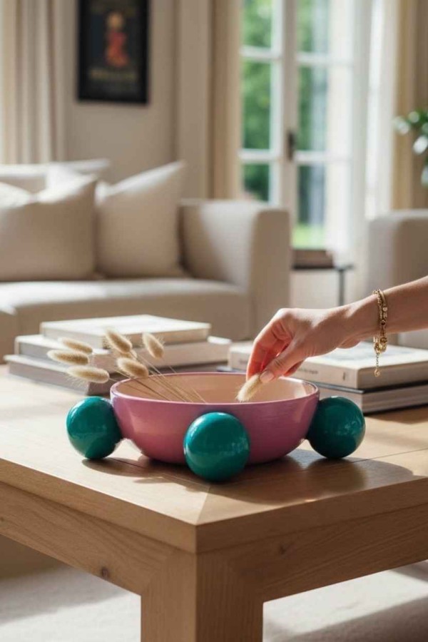 Pembe Ball Seramik Kase