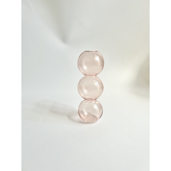 Pembe Cam Bubble Vazo