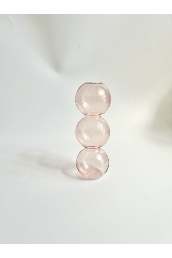Pembe Cam Bubble Vazo